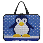 Christmas Penguin Knitted Print Laptop Sleeve With Handle