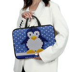 Christmas Penguin Knitted Print Laptop Sleeve With Handle