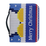 Christmas Penguin Knitted Print Leather Bible Cover