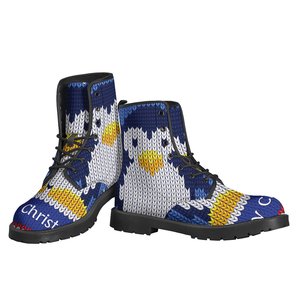 Christmas Penguin Knitted Print Backpack