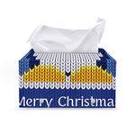 Christmas Penguin Knitted Print Leather Tissue Box Cover