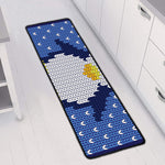 Christmas Penguin Knitted Print Long Kitchen Mat