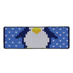 Christmas Penguin Knitted Print Long Kitchen Mat