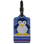 Christmas Penguin Knitted Print Luggage Tag