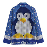Christmas Penguin Knitted Print Men's Blazer