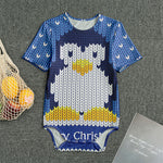 Christmas Penguin Knitted Print Men's Bodysuit