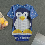 Christmas Penguin Knitted Print Men's Bodysuit