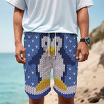 Christmas Penguin Knitted Print Men's Cargo Shorts