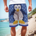 Christmas Penguin Knitted Print Men's Cargo Shorts