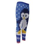 Christmas Penguin Knitted Print Men's Compression Pants