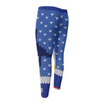 Christmas Penguin Knitted Print Men's Compression Pants