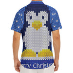 Christmas Penguin Knitted Print Men's Deep V-Neck Shirt