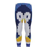 Christmas Penguin Knitted Print Men's leggings