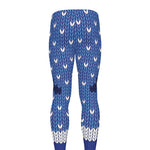 Christmas Penguin Knitted Print Men's leggings
