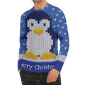 Christmas Penguin Knitted Print Men's Long Sleeve Rash Guard