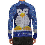 Christmas Penguin Knitted Print Men's Long Sleeve Rash Guard