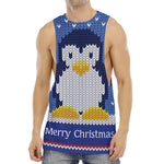 Christmas Penguin Knitted Print Men's Muscle Tank Top