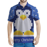 Christmas Penguin Knitted Print Men's Polo Shirt