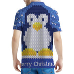 Christmas Penguin Knitted Print Men's Polo Shirt