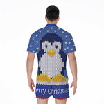 Christmas Penguin Knitted Print Men's Rompers