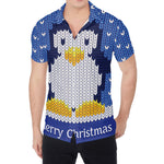 Christmas Penguin Knitted Print Men's Shirt