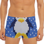 Christmas Penguin Knitted Print Men's Short Boxer Briefs