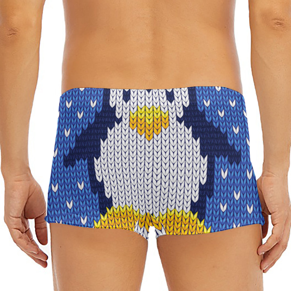 Christmas Penguin Knitted Print Men's Short Boxer Briefs