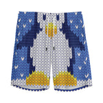 Christmas Penguin Knitted Print Men's Sports Shorts