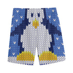Christmas Penguin Knitted Print Men's Sports Shorts
