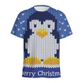 Christmas Penguin Knitted Print Men's Athletic T-Shirt