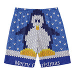 Christmas Penguin Knitted Print Men's Swim Trunks
