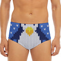 Christmas Penguin Knitted Print Men's Triangle Swim Briefs