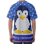 Christmas Penguin Knitted Print Men's Velvet T-Shirt