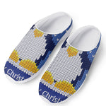 Christmas Penguin Knitted Print Mesh Casual Shoes