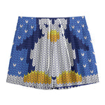 Christmas Penguin Knitted Print Mesh Shorts