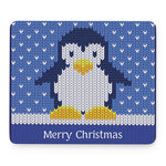 Christmas Penguin Knitted Print Mouse Pad