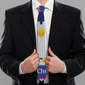 Christmas Penguin Knitted Print Necktie