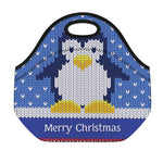Christmas Penguin Knitted Print Neoprene Lunch Bag