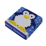 Christmas Penguin Knitted Print Outdoor Seat Cushion Cover