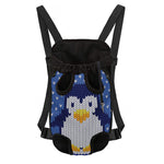 Christmas Penguin Knitted Print Pet Carrier Backpack