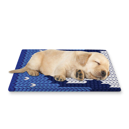 Christmas Penguin Knitted Print Pet Cooling Mat Cover