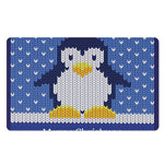 Christmas Penguin Knitted Print Polyester Doormat