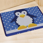 Christmas Penguin Knitted Print Polyester Doormat