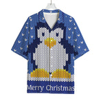 Christmas Penguin Knitted Print Rayon Hawaiian Shirt