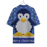 Christmas Penguin Knitted Print Rayon Hawaiian Shirt