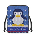 Christmas Penguin Knitted Print Rectangular Crossbody Bag