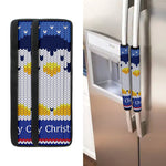 Christmas Penguin Knitted Print Refrigerator Handle Covers