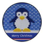 Christmas Penguin Knitted Print Round Floor Mat