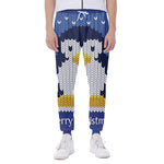 Christmas Penguin Knitted Print Scuba Joggers