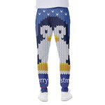 Christmas Penguin Knitted Print Scuba Joggers